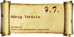 Hönig Terézia névjegykártya